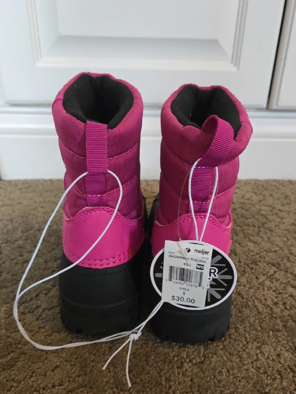 Girls Falls Creek Snowpack Fuchsia Winter Snow Boots Size 1 4 5 6 Pull On NWT
